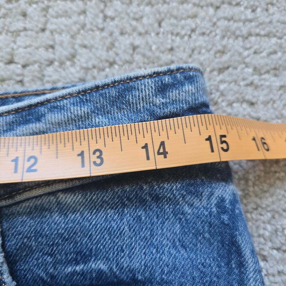 Lucky Brand Classic Pencil Denim Midi Skirt Size 26 Stretch Split Front/ Back - Picture 8 of 10